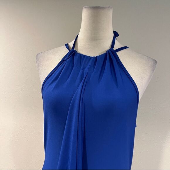 Elegant royal Blue Halter Maxi Dress size medium - Picture 2 of 12